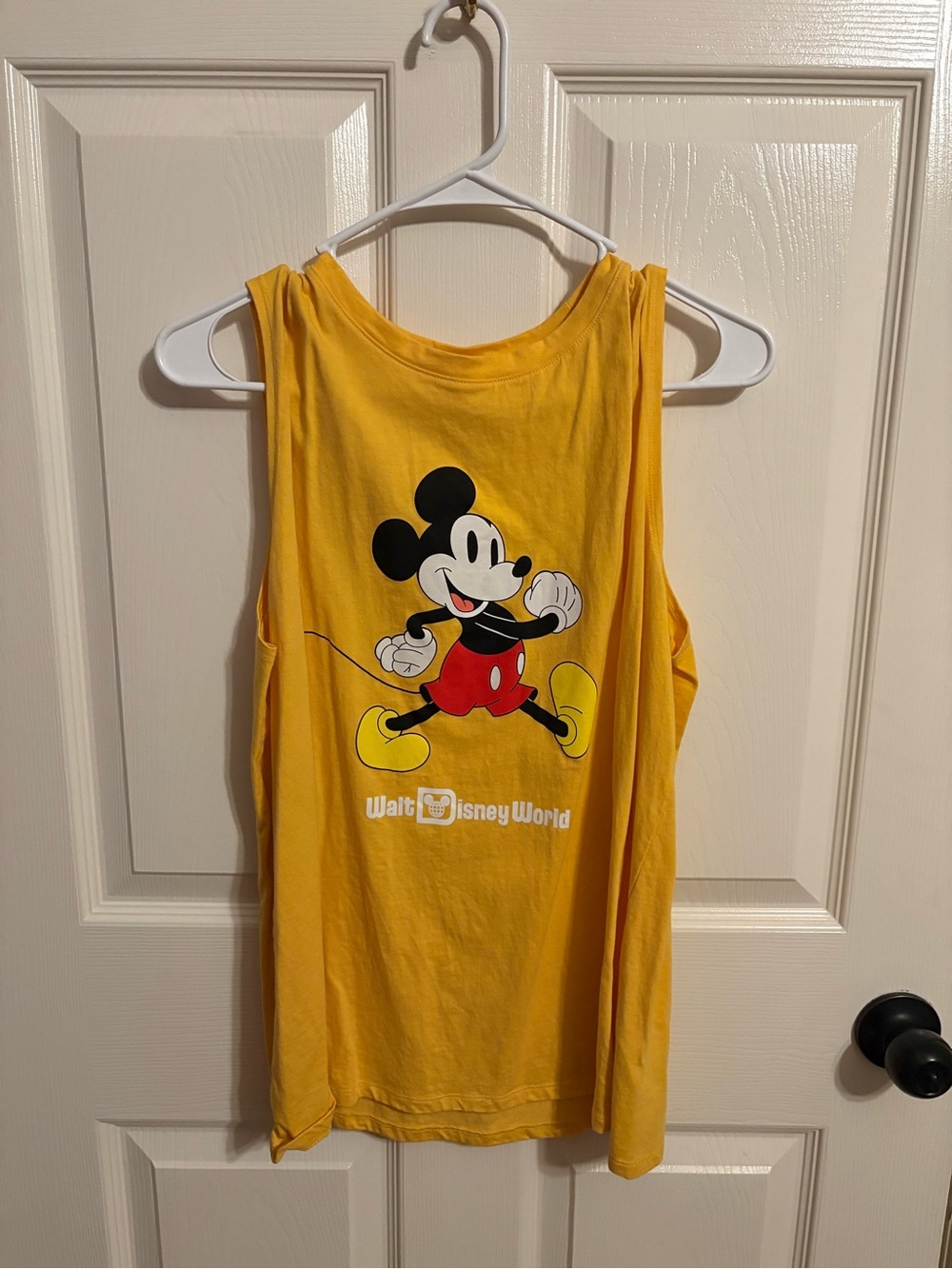 Disney Yellow Women’s Tank Top with Mickey Graphic